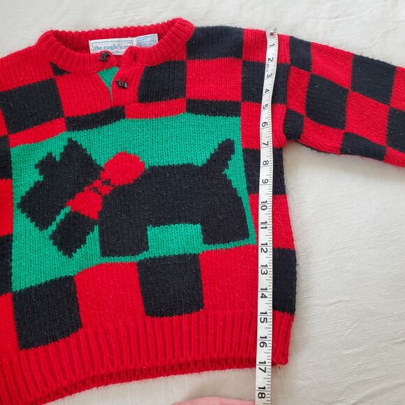Vintage Scotty Checkerboard Knit Sweater kids 7/8 - Picture 3 of 5